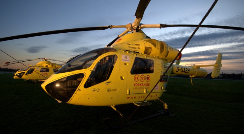 Yorkshire air ambulance PR photography Yorkshire Air Ambulance helicopter