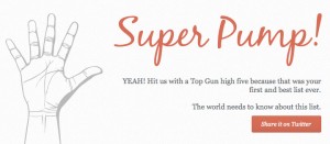 Listinio confirmation page with a picture of a hand giving a 'high five'