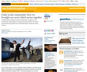 Screen shot of the Guardian Social Enterprise Network web site