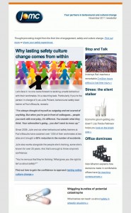 Screenshot of JOMC's email newsletter