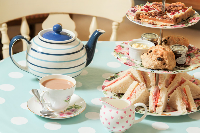 Afternoon tea, cakes and sandwiches